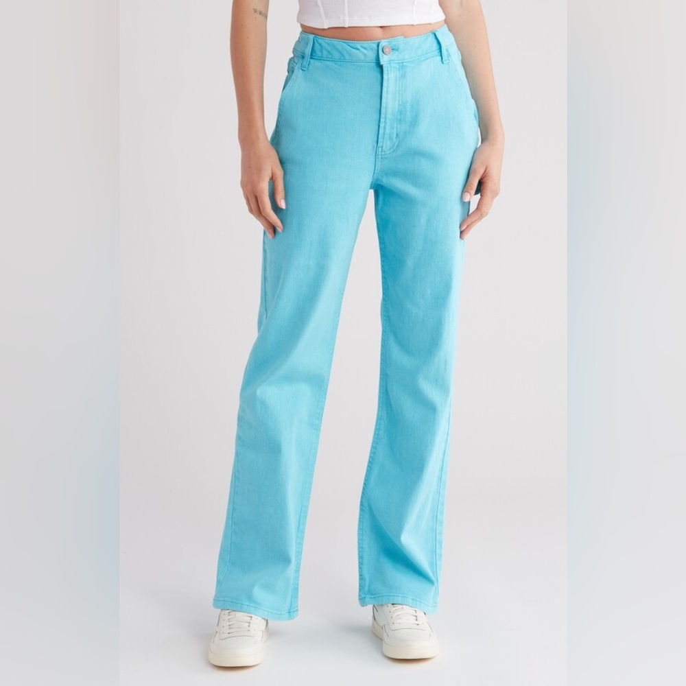 NWT AFRM Fez Women's High Rise Utility Straight Leg Jeans